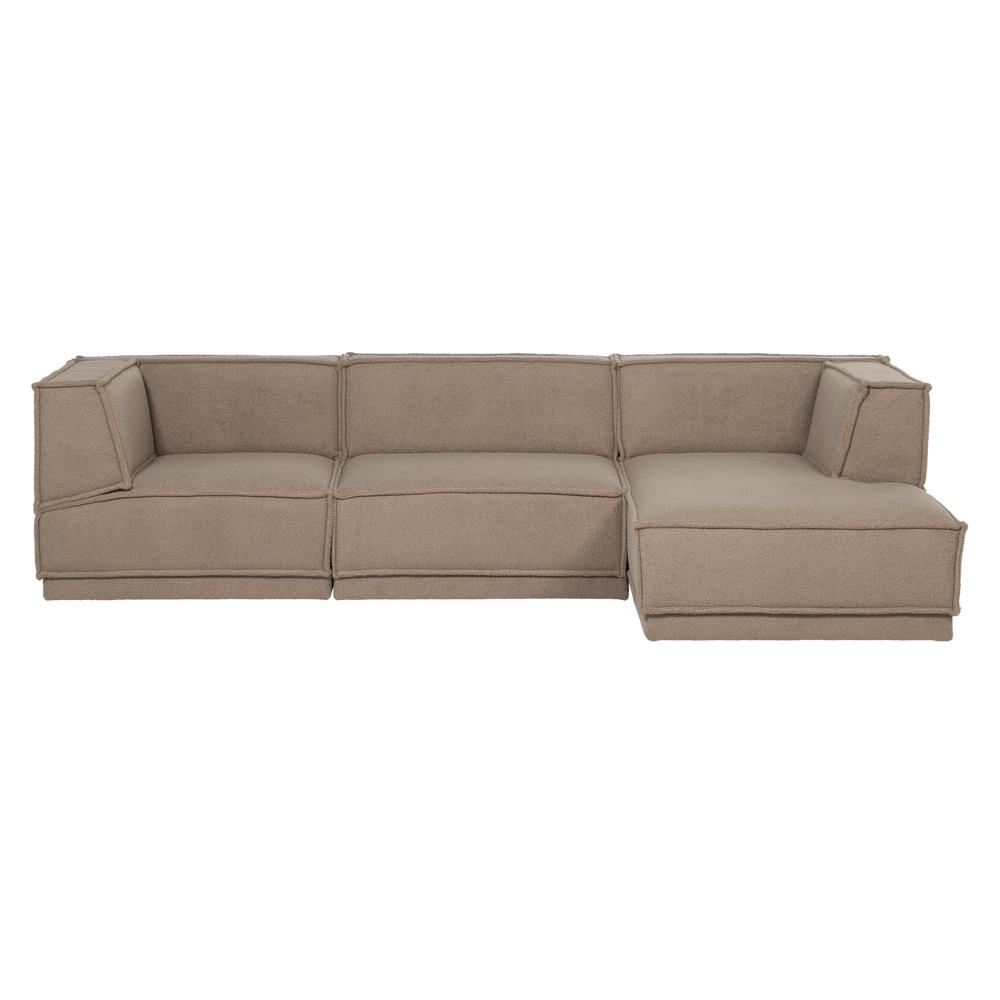 Kampinė sofa MANU su šezlongu dešiniuoju, tedi taupe