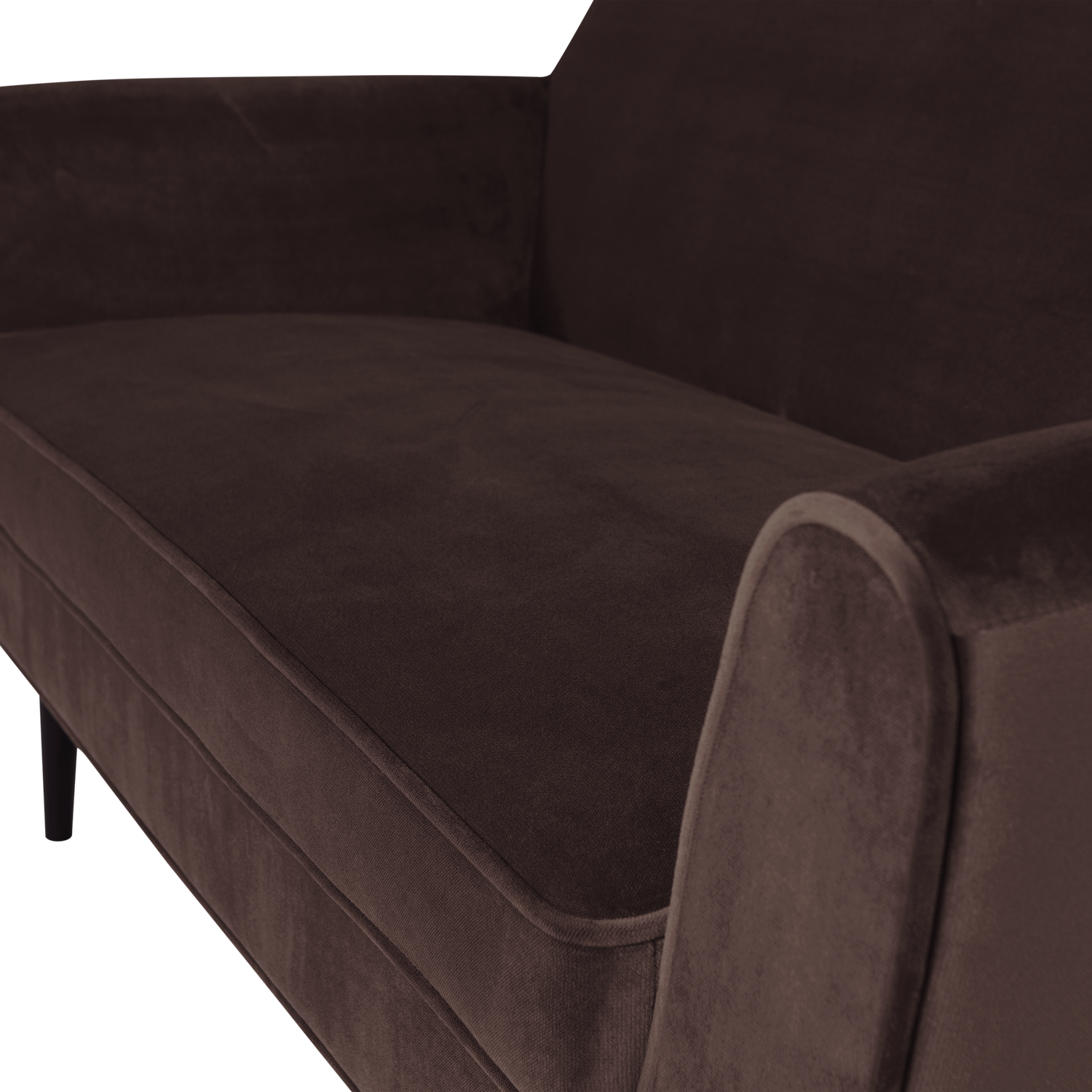 Sofa ROCCO 150 cm, veliūras tamsiai ruda