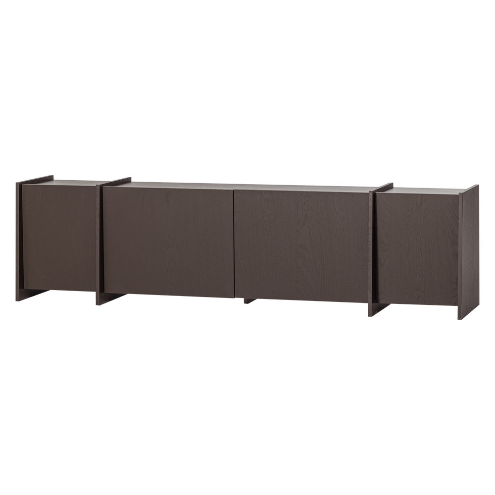 TV spintelė BROCK 200 cm uosis fanera vidutinė ruda