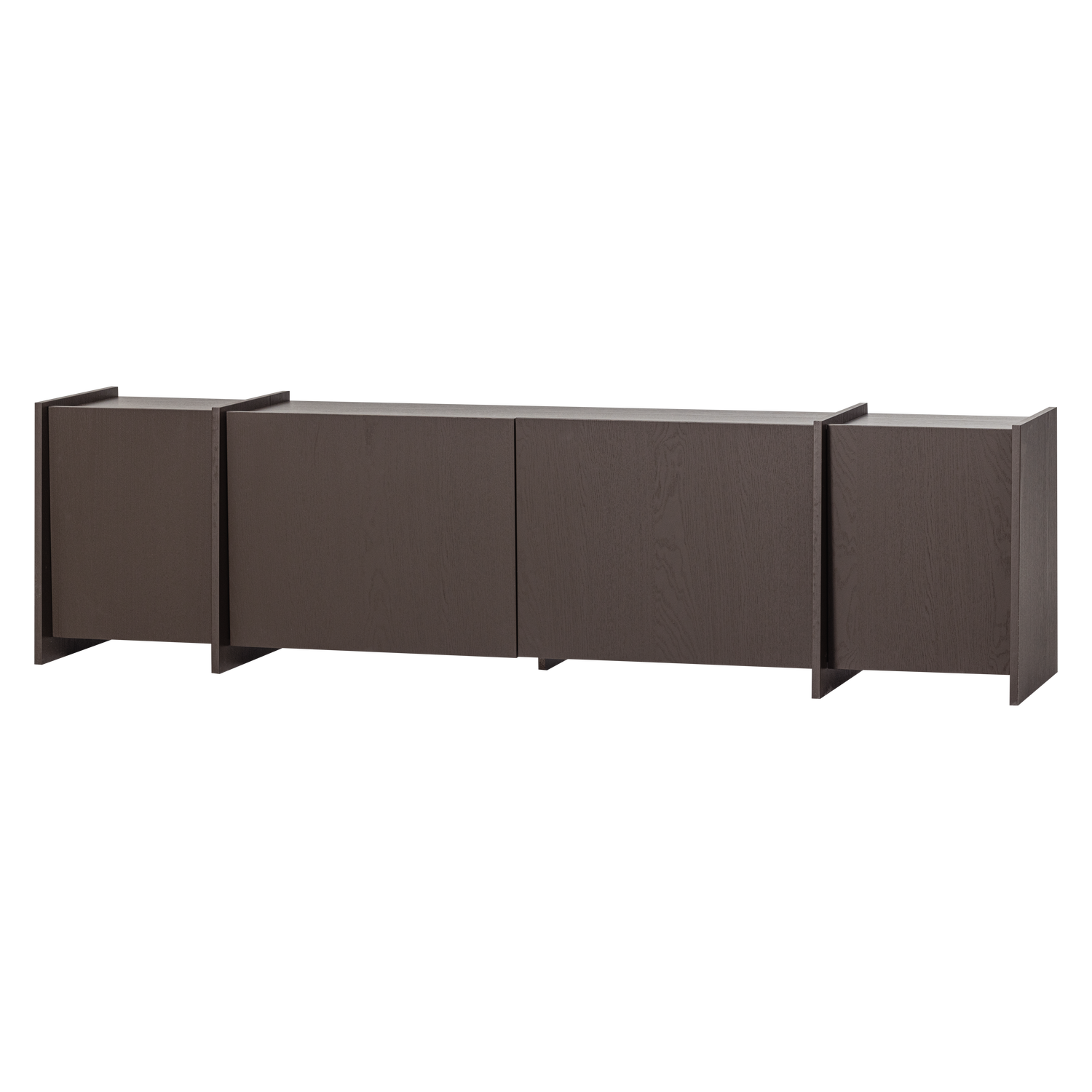 TV spintelė BROCK 200 cm uosis fanera vidutinė ruda