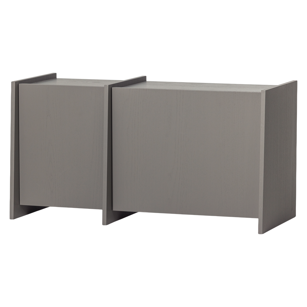 TV spintelė BROCK 102 cm uosis fanera šilta pilka