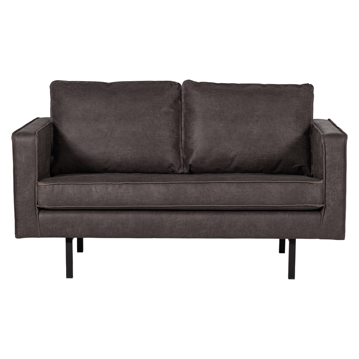 Sofa RODEO 2-vietīga, melna ekoloģiskā āda