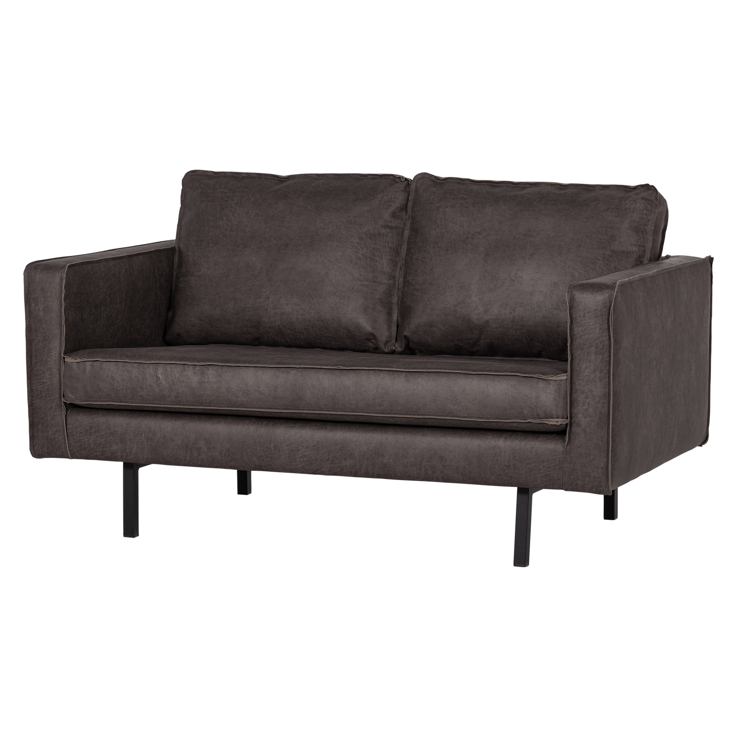 Sofa RODEO 2-vietīga, melna ekoloģiskā āda