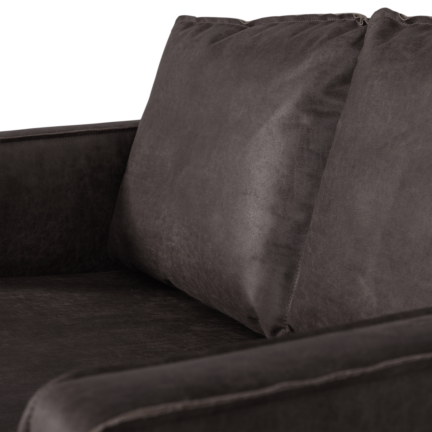 Sofa RODEO 2-vietīga, melna ekoloģiskā āda