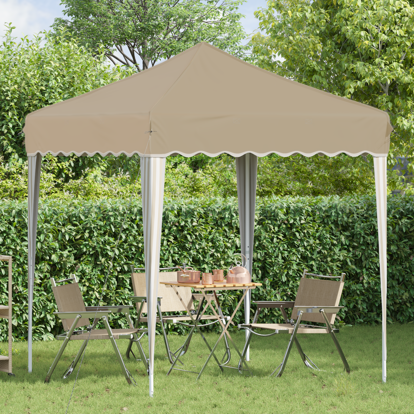 Pop-Up Party Tent Cream 195 x 195 x 245 cm