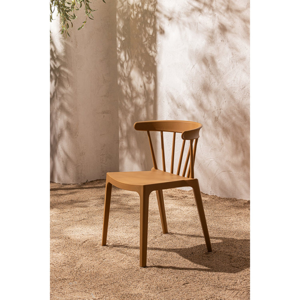 BLISS GARDEN CHAIR WITH BARS WOOD FIBER CARAMEL MELANGE