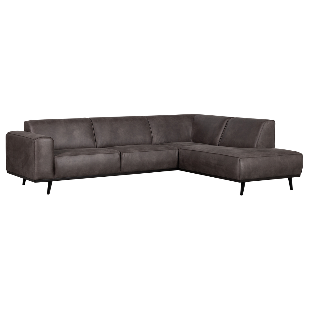 Kampinė sofa STATEMENT, dešinioji eko oda tamsiai pilka