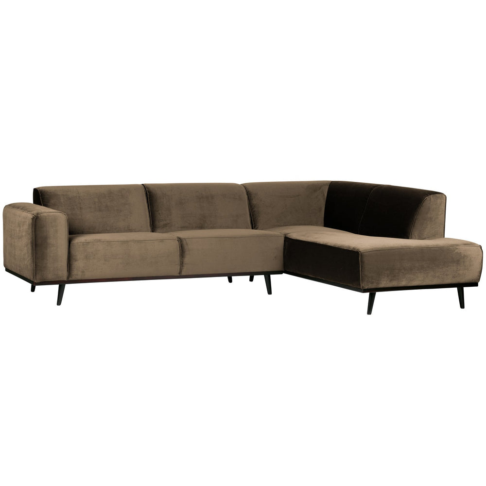 Kampinė sofa STATEMENT dešinioji, veliūras taupe