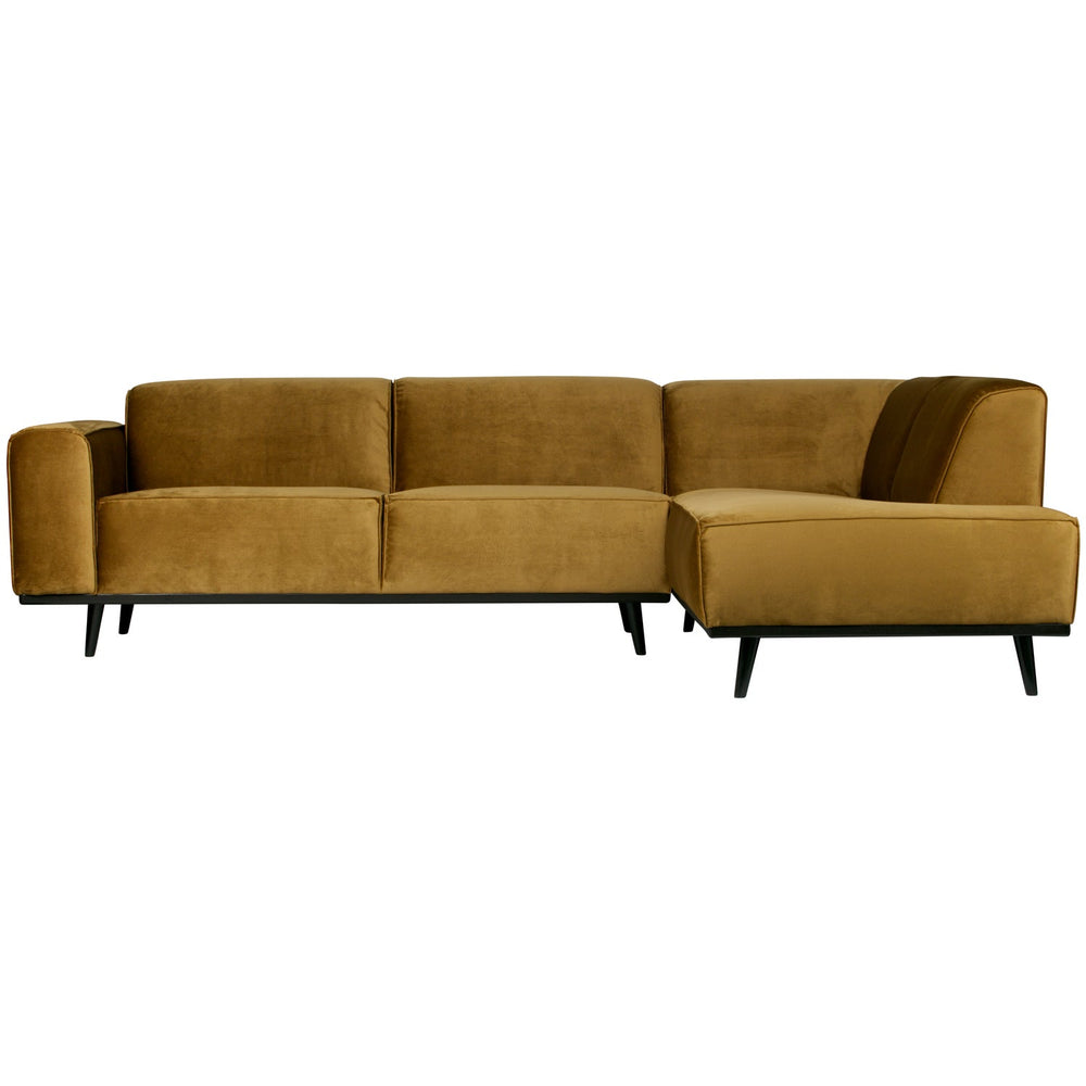 Kampinė sofa STATEMENT dešinioji, veliūras medaus geltona
