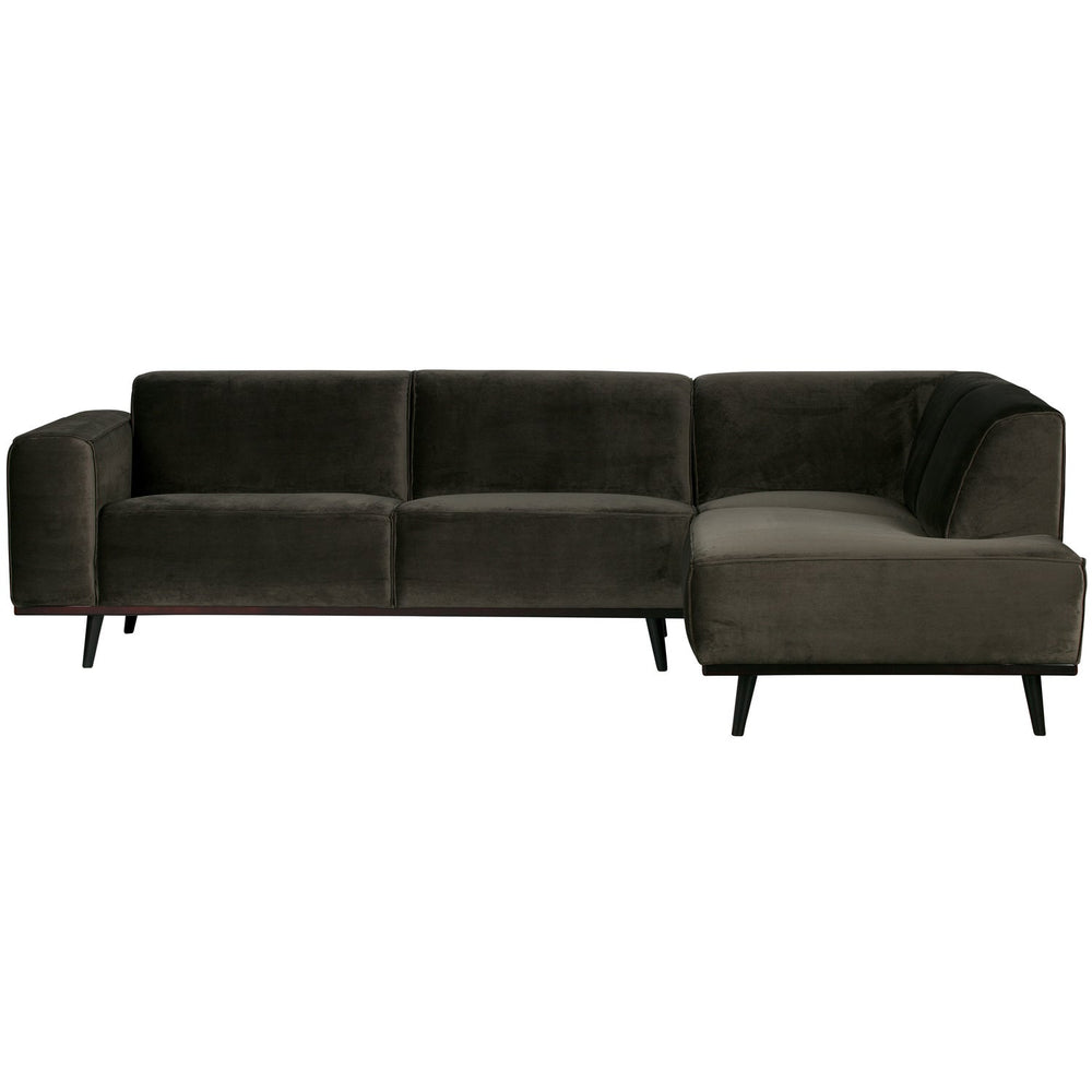 Kampinė sofa STATEMENT dešinioji, veliūras šilta žalia