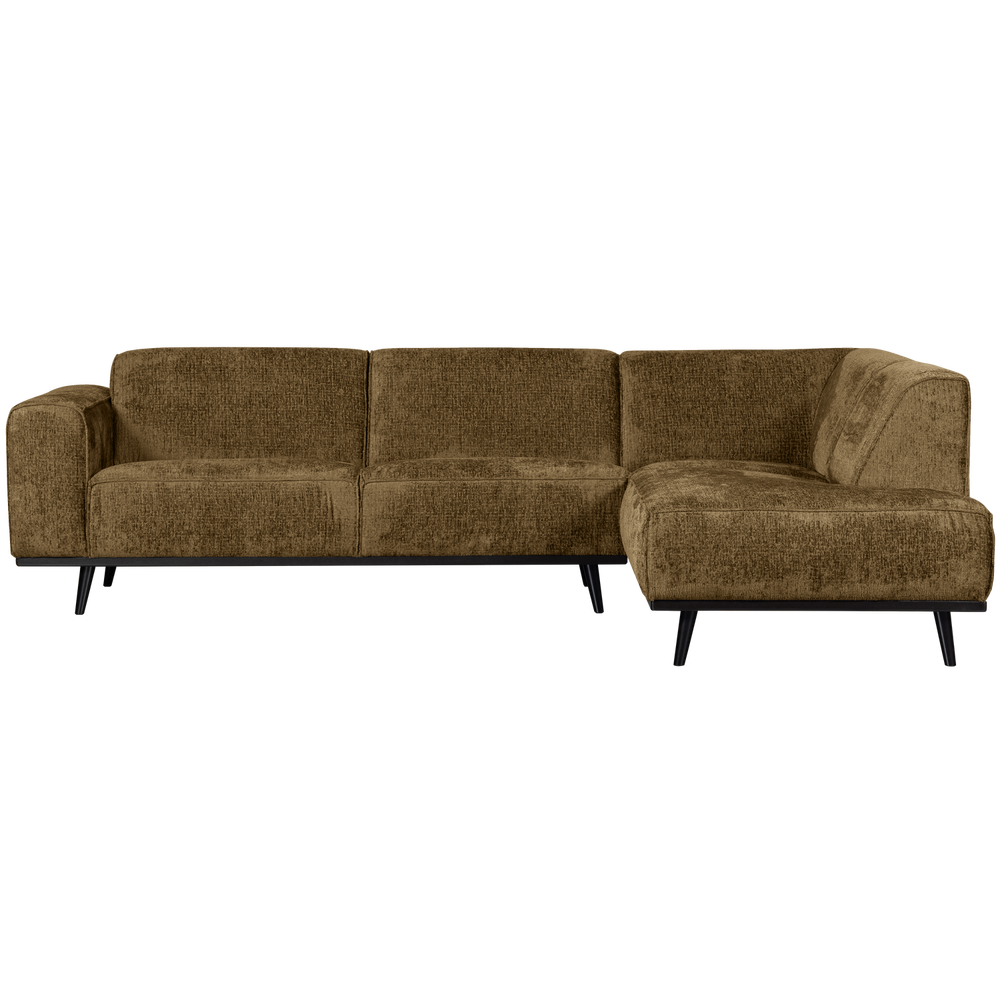 Kampinė sofa STATEMENT dešinioji, struktūrinis veliūras žalvaris