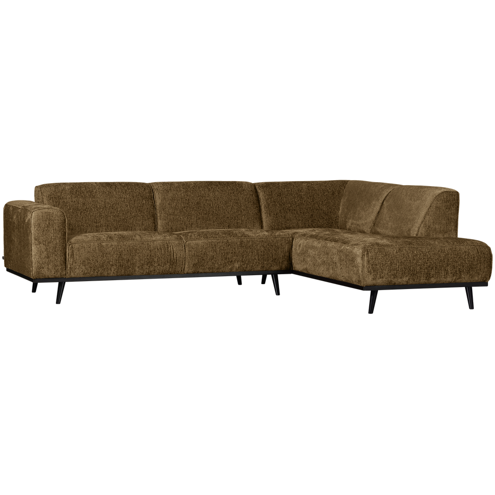 Kampinė sofa STATEMENT dešinioji, struktūrinis veliūras žalvaris