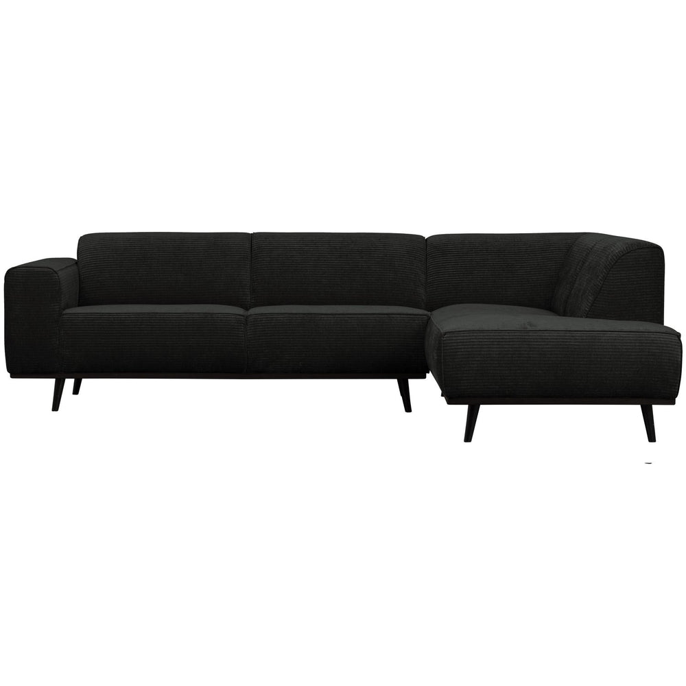 Kampinė sofa STATEMENT dešinioji, grafito pilkumo reljefinė tekstūra