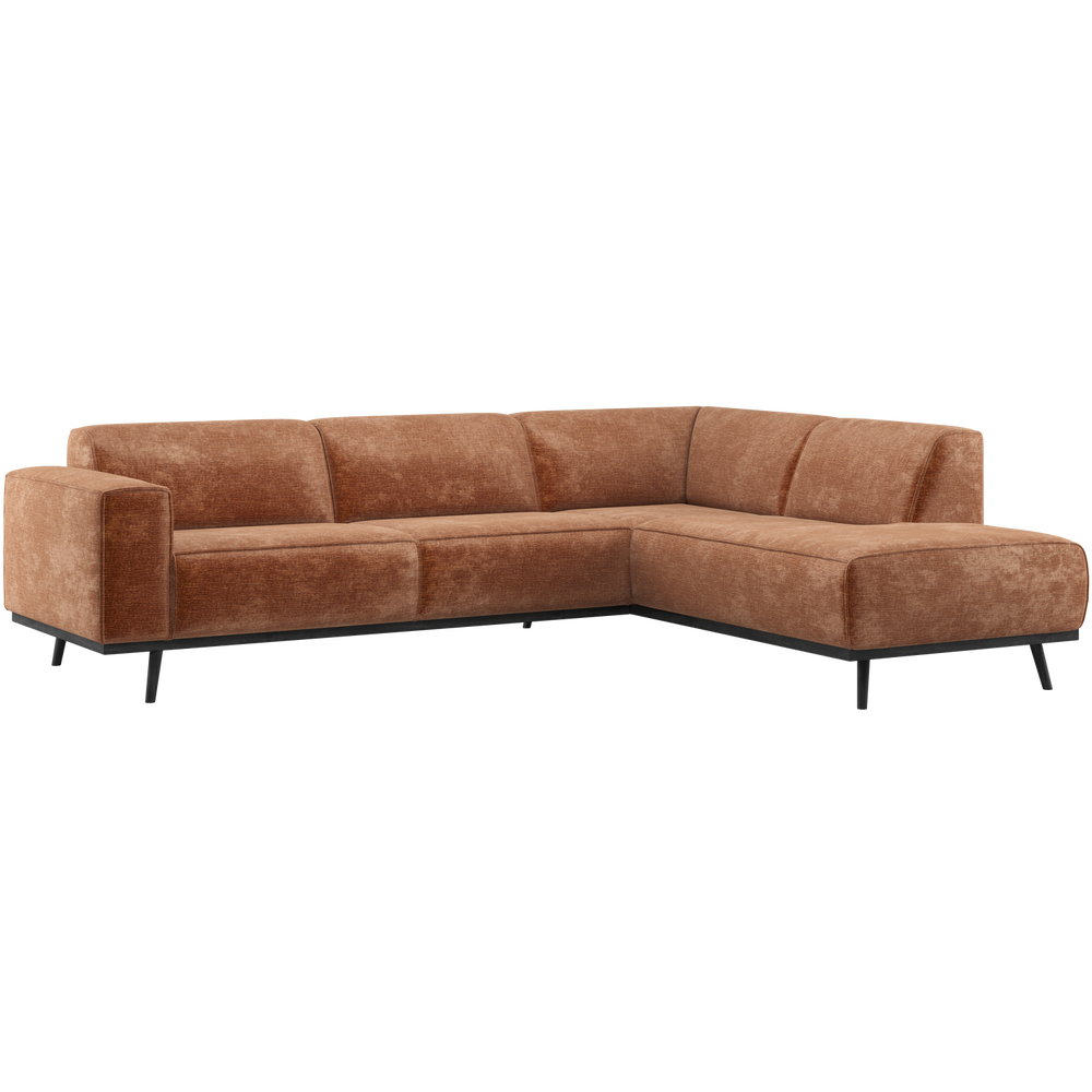 Kampinė sofa STATEMENT, dešinioji šenilo veliūras terra