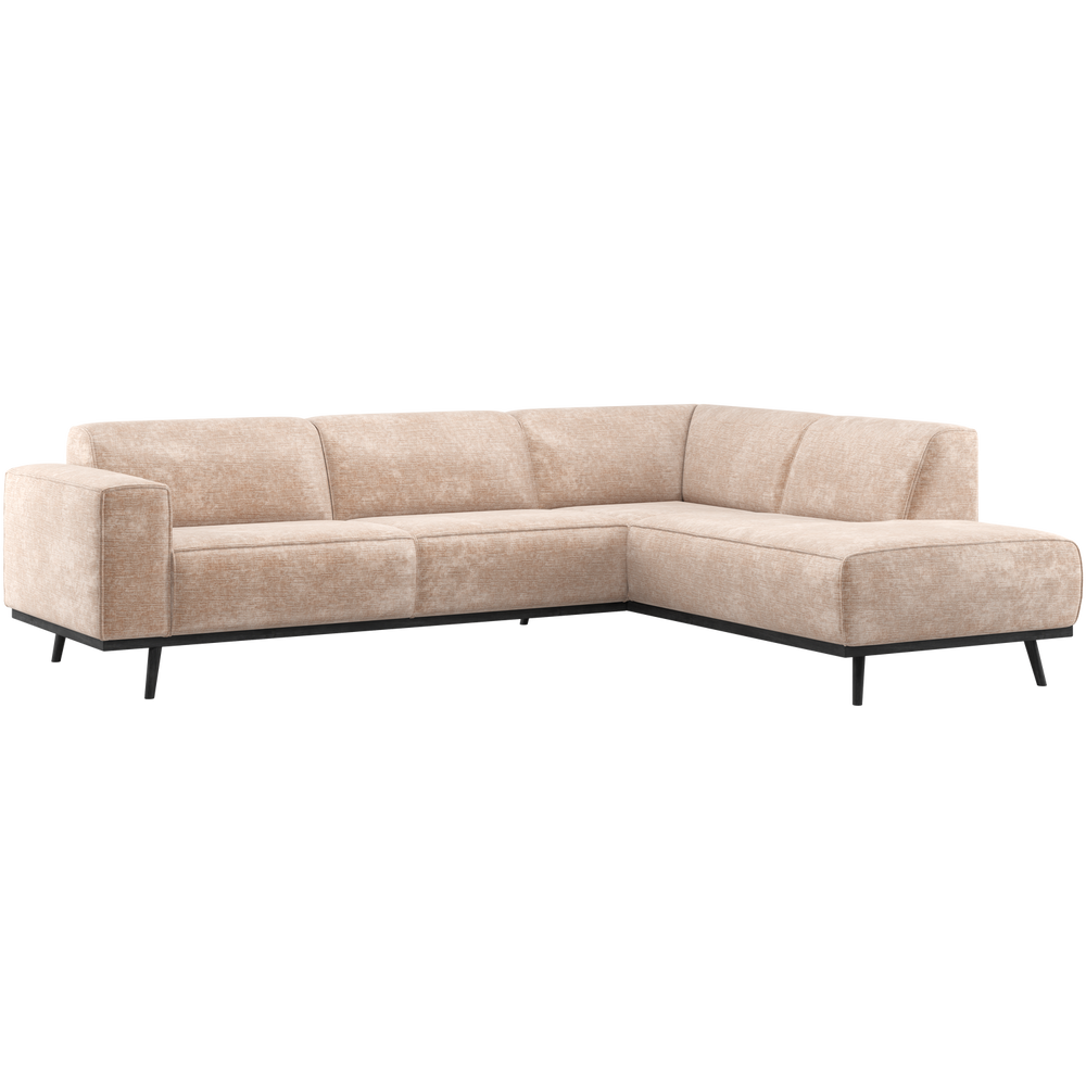 Kampinė sofa STATEMENT, dešinioji šenilo veliūras natūralus