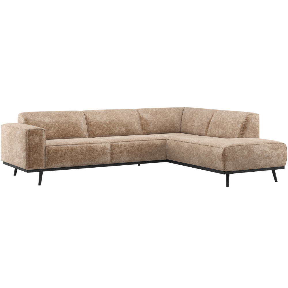 Kampinė sofa STATEMENT dešinioji, šenilas veliūras taupe