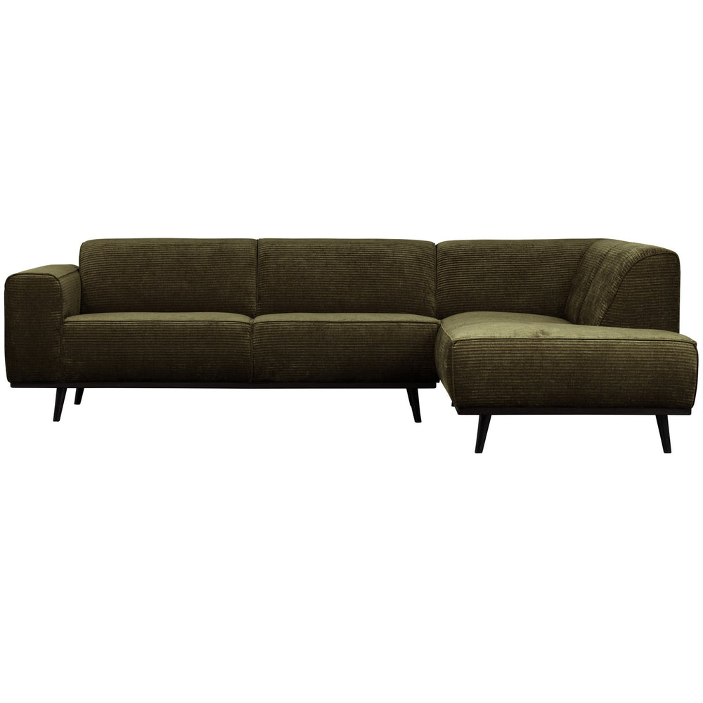 Kampinė sofa STATEMENT dešinioji, reljefinė šilta žalia