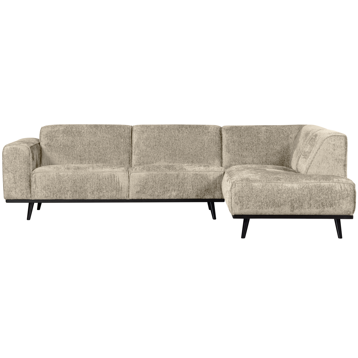Kampinė sofa STATEMENT dešinioji, struktūrinis veliūras kviečių laukas