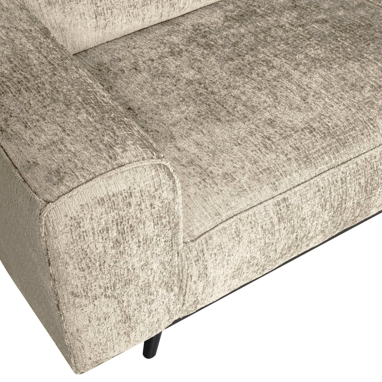 Kampinė sofa STATEMENT dešinioji, struktūrinis veliūras kviečių laukas