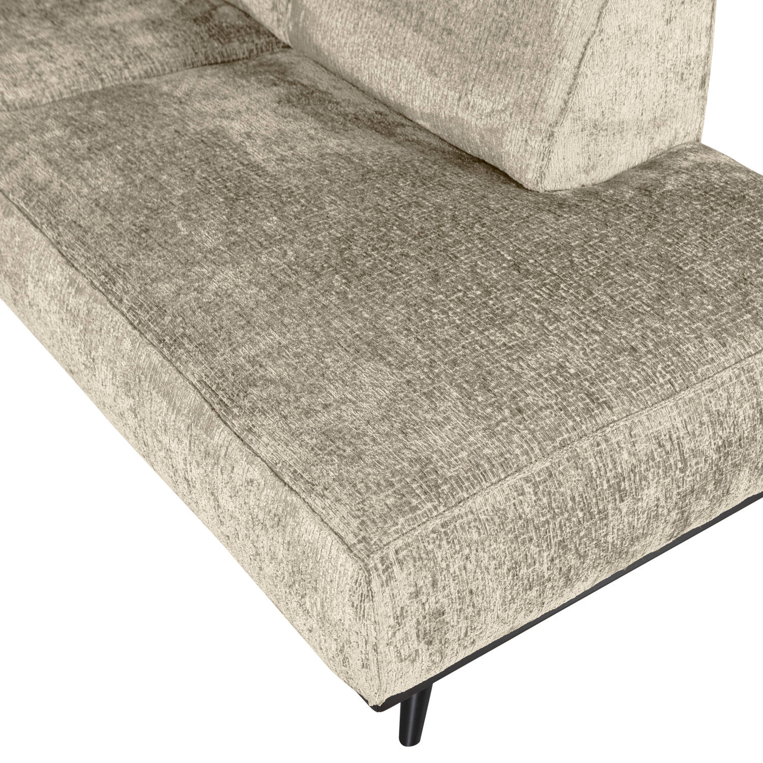 Kampinė sofa STATEMENT dešinioji, struktūrinis veliūras kviečių laukas