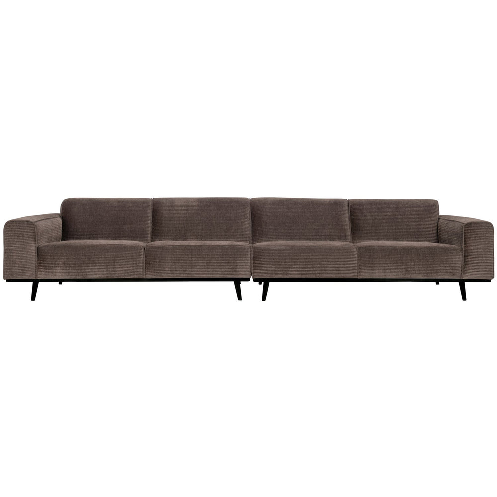 Sofa STATEMENT XL, grey-brown ribbed fabric