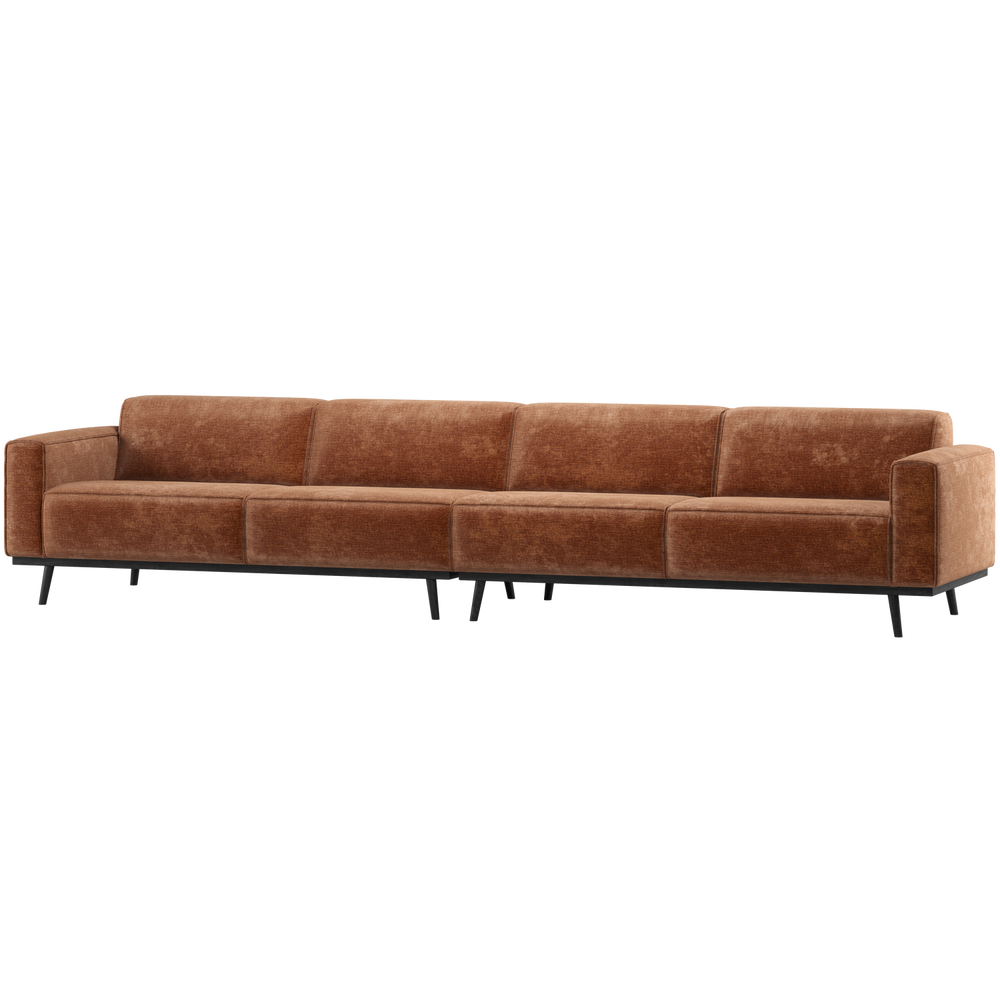 Sofa STATEMENT 4-vietė XL 372 cm šenilo veliūras terra