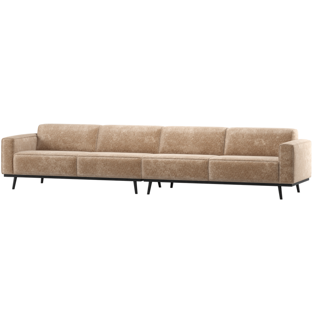 Sofa STATEMENT 4-vietė XL 372 cm šenilo veliūras persikų rožinis