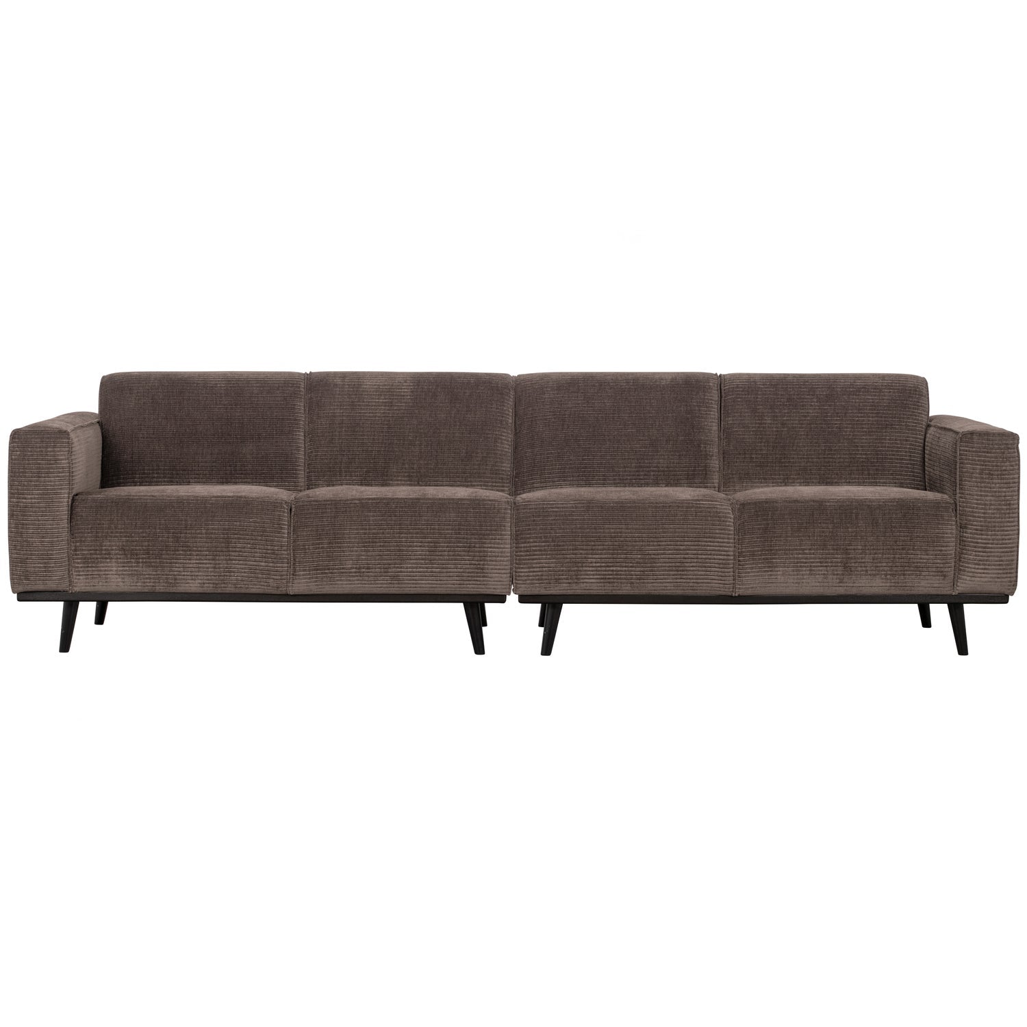 4-vietų 280 Cm STATEMENT SOFA RIB AUDINYS, Pilkai ruda