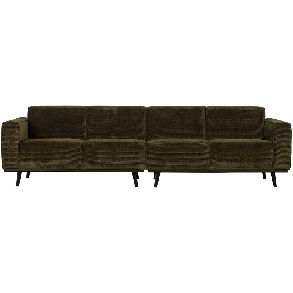 4-vietų 280 Cm STATEMENT SOFA RIB AUDINYS, Šiltai žalia