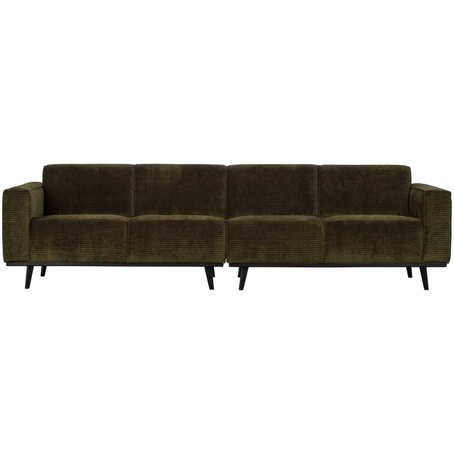 4-vietų 280 Cm STATEMENT SOFA RIB AUDINYS, Šiltai žalia
