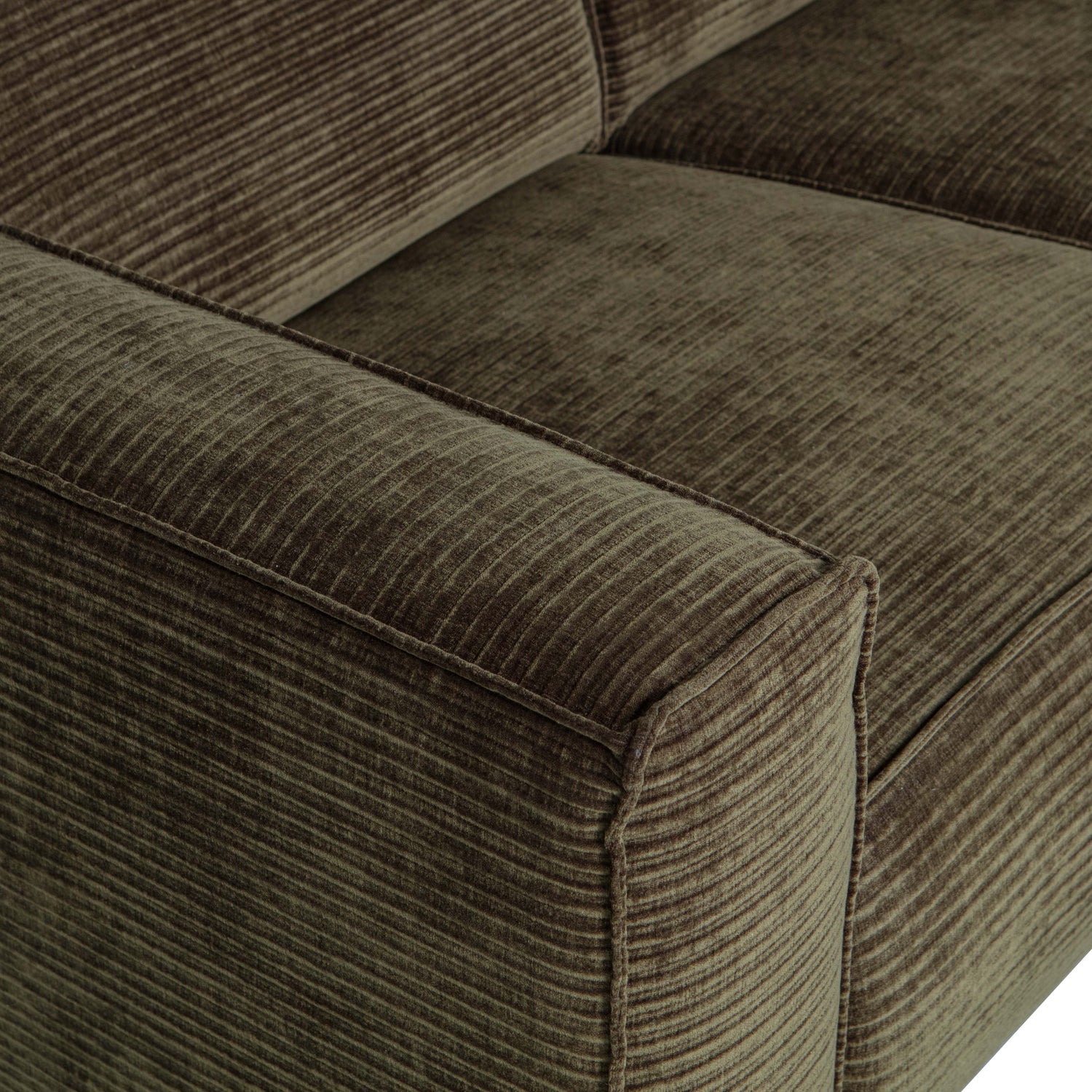 4-vietų 280 Cm STATEMENT SOFA RIB AUDINYS, Šiltai žalia