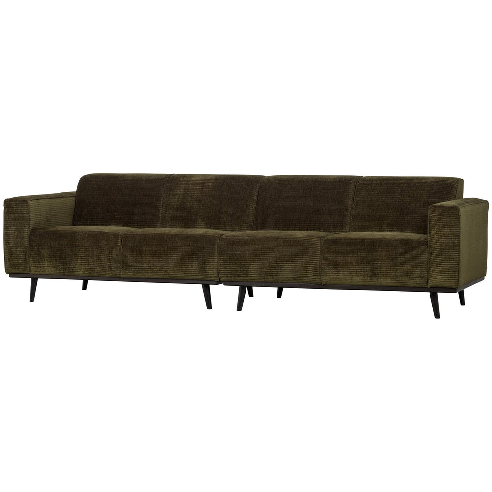 4-vietų 280 Cm STATEMENT SOFA RIB AUDINYS, Šiltai žalia