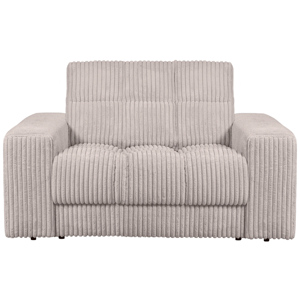 Dvivietis fotelis SECOND DATE, stambaus rifo audinys Natural