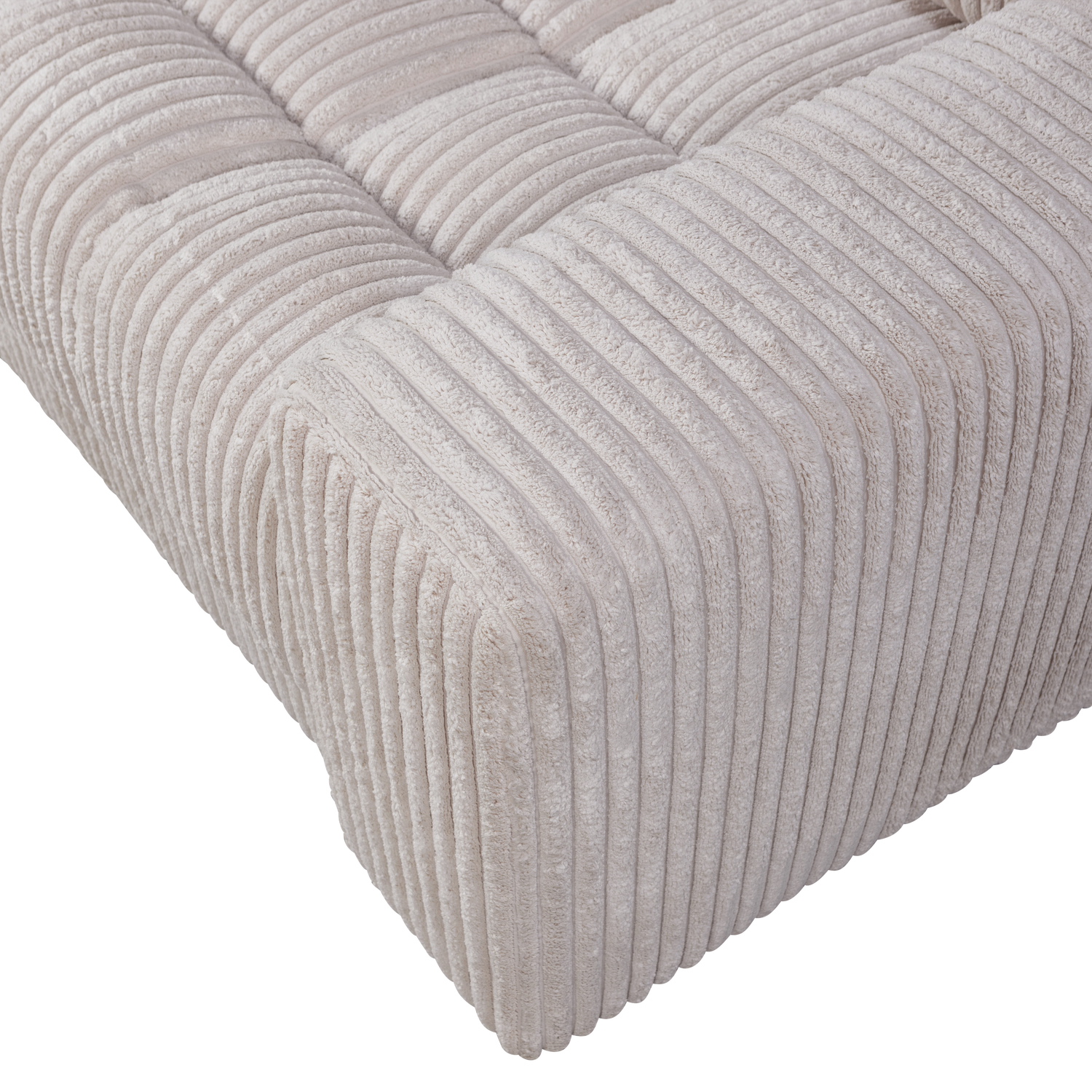 Dvivietis fotelis SECOND DATE, stambaus rifo audinys Natural