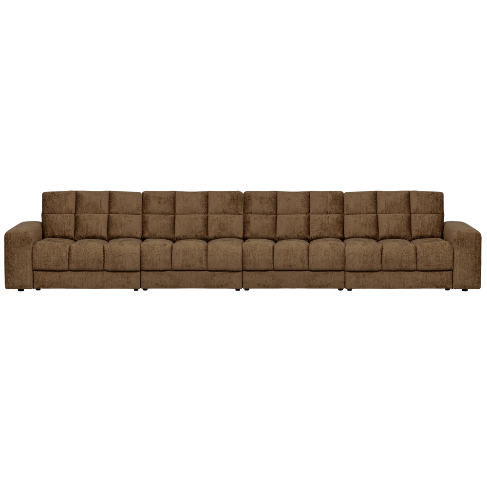 Keturvietė sofa SECOND DATE RIBCORD, stambus velvetas, brass