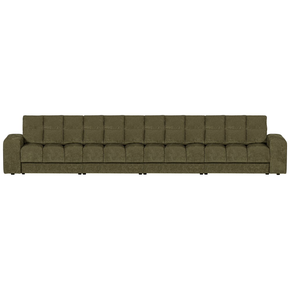 4 vietų sofa SECOND DATE, vintažinis audinys, žalia spalva