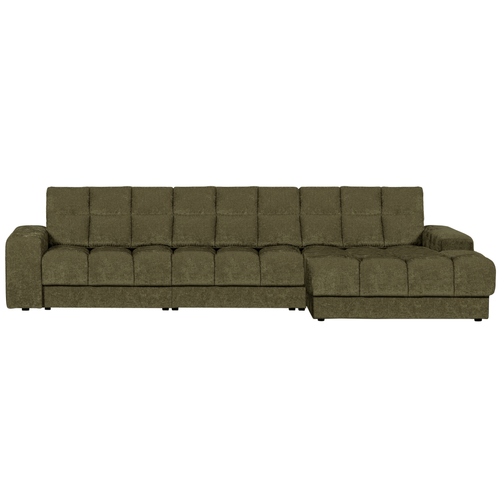 SECOND DATE Right Chaise Longue Element, vintage fabric, green