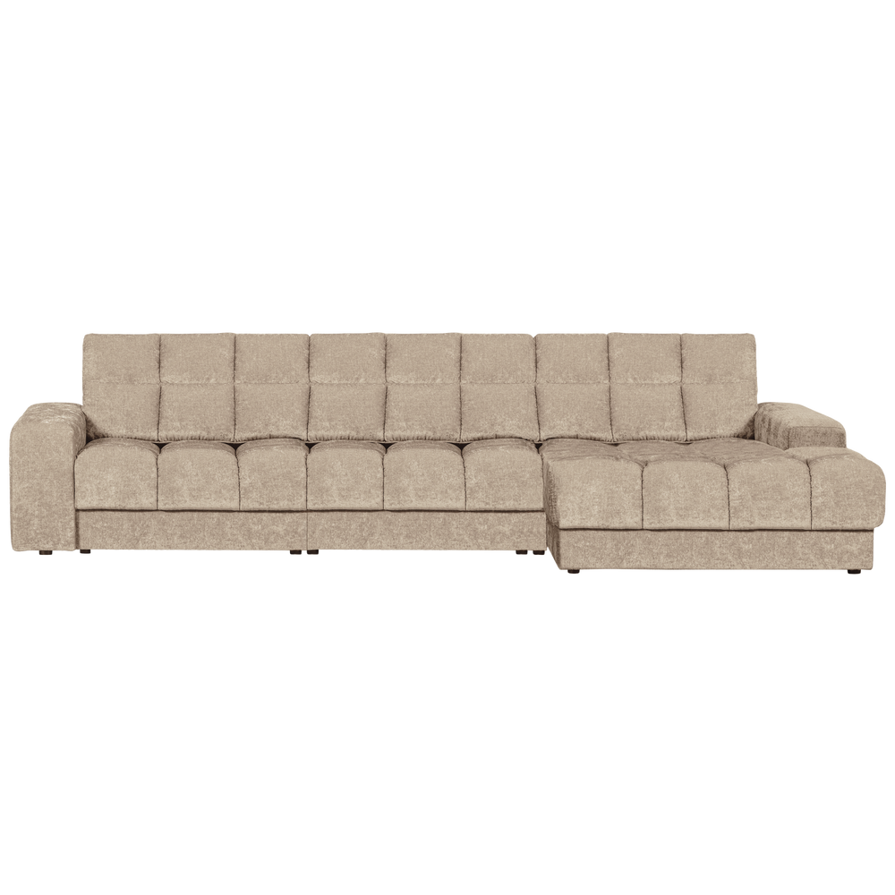 Right-hand Chaise longue Element SECOND DATE, vintage fabric, nougat