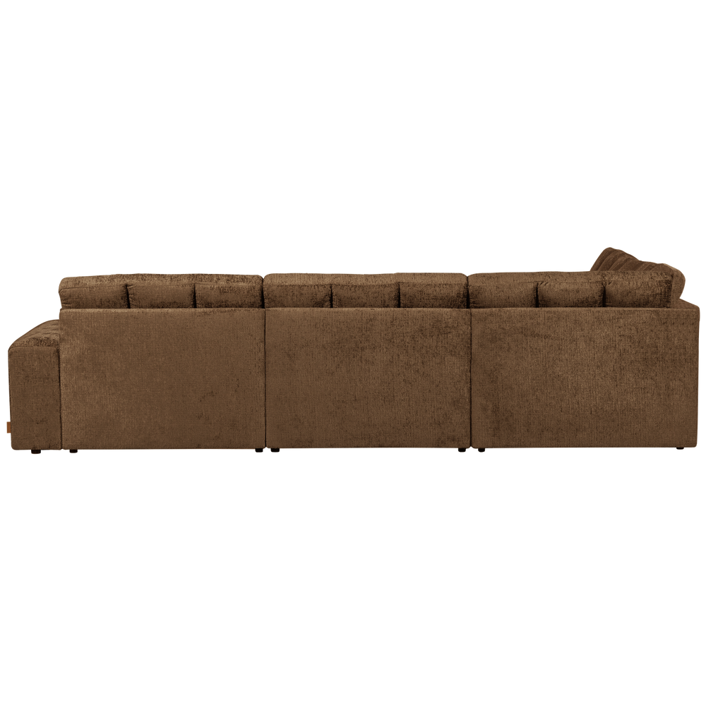 Corner sofa SECOND DATE, structural velvet, brass