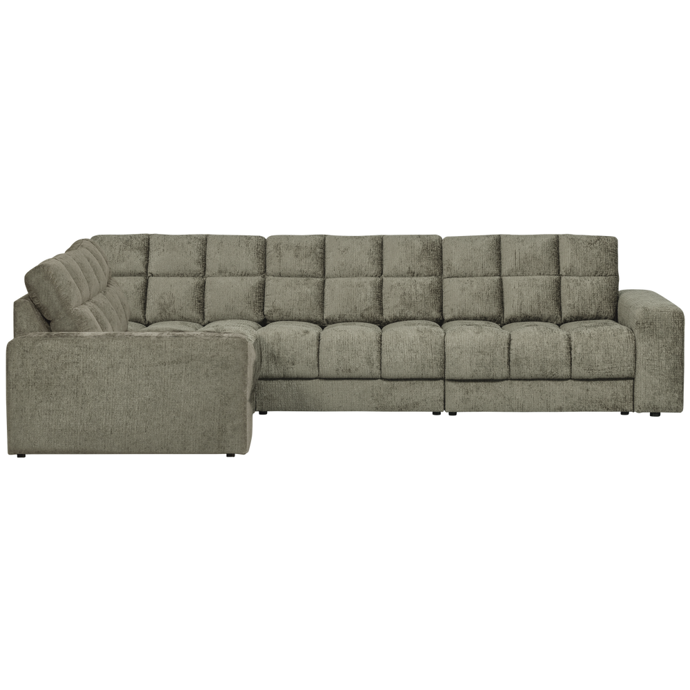Corner sofa SECOND DATE, structured velvet, frost