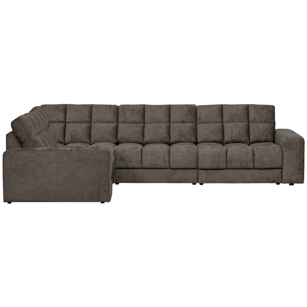 Corner sofa SECOND DATE, structural velvet, mountain