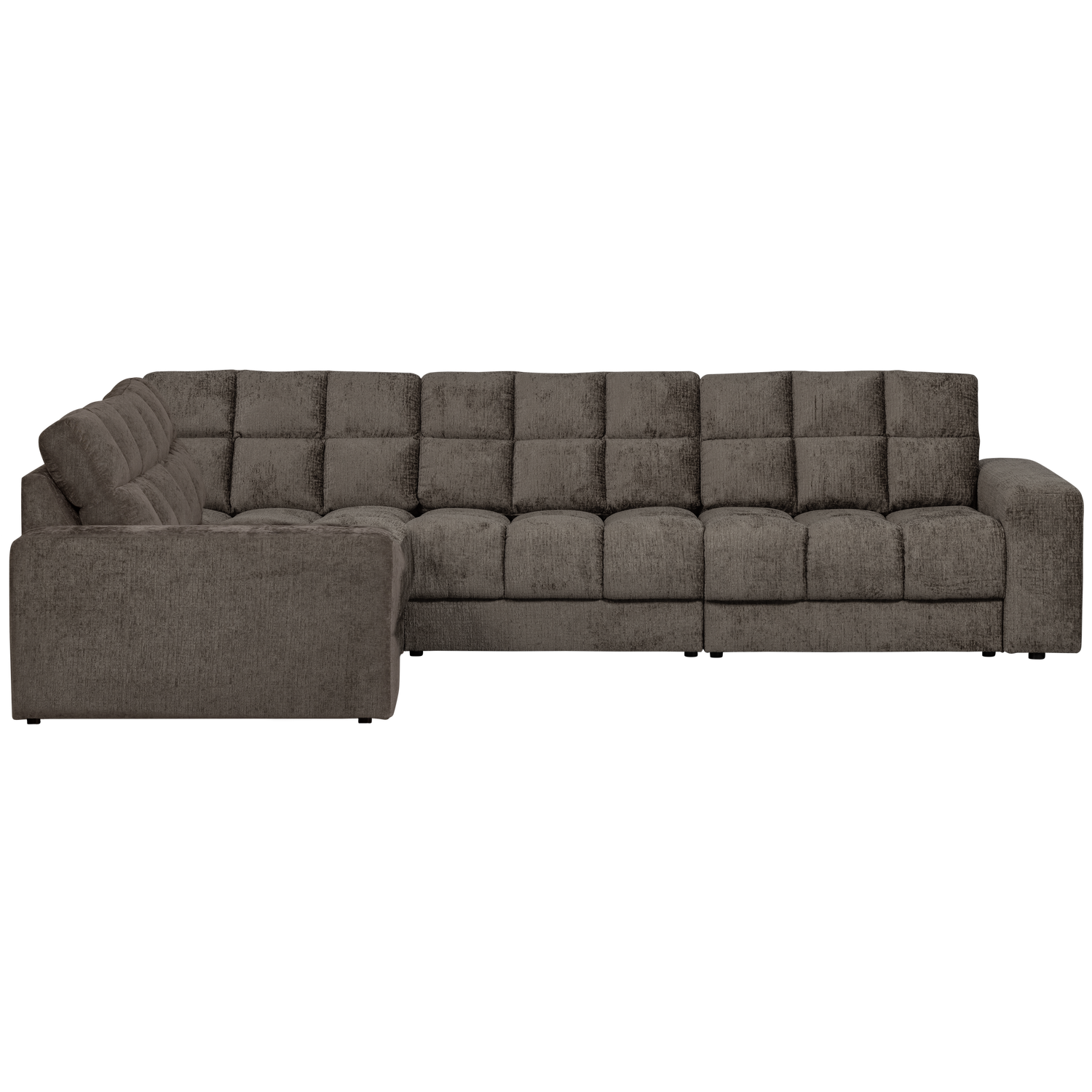 Corner sofa SECOND DATE, structural velvet, mountain
