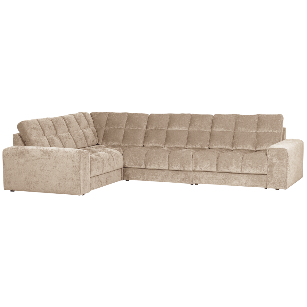 Kampinė sofa SECOND DATE, vintažinis audinys, nougat