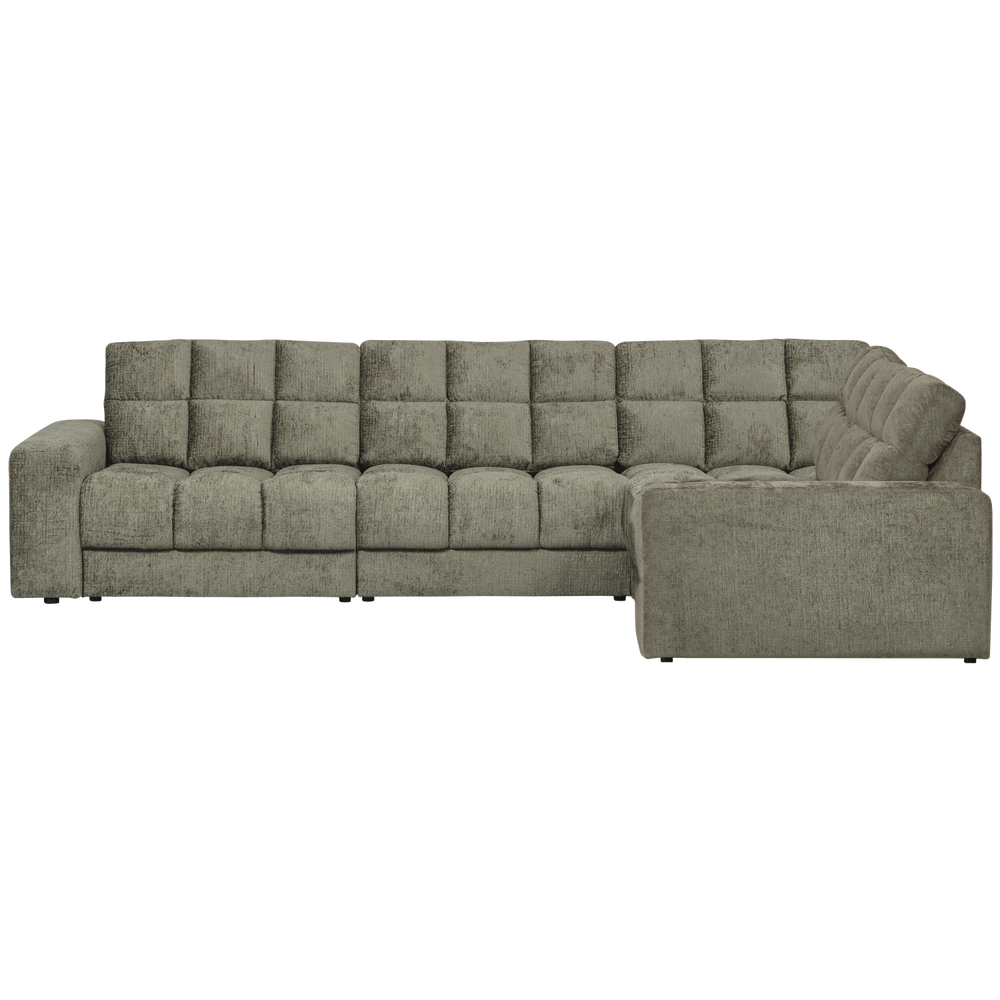 Right-hand Corner Sofa SECOND DATE, structural velvet, frost