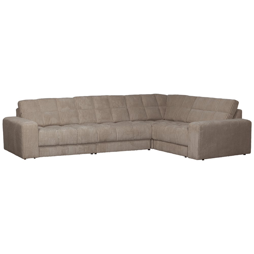 Corner sofa, right-hand, Second Date, chenille fabric Mud