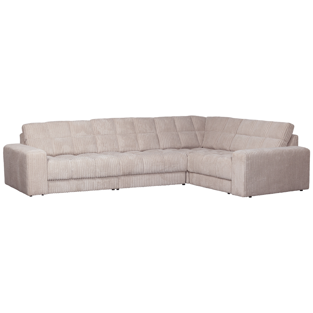 Corner Sofa, right-handed, Second Date, chenille fabric Natural