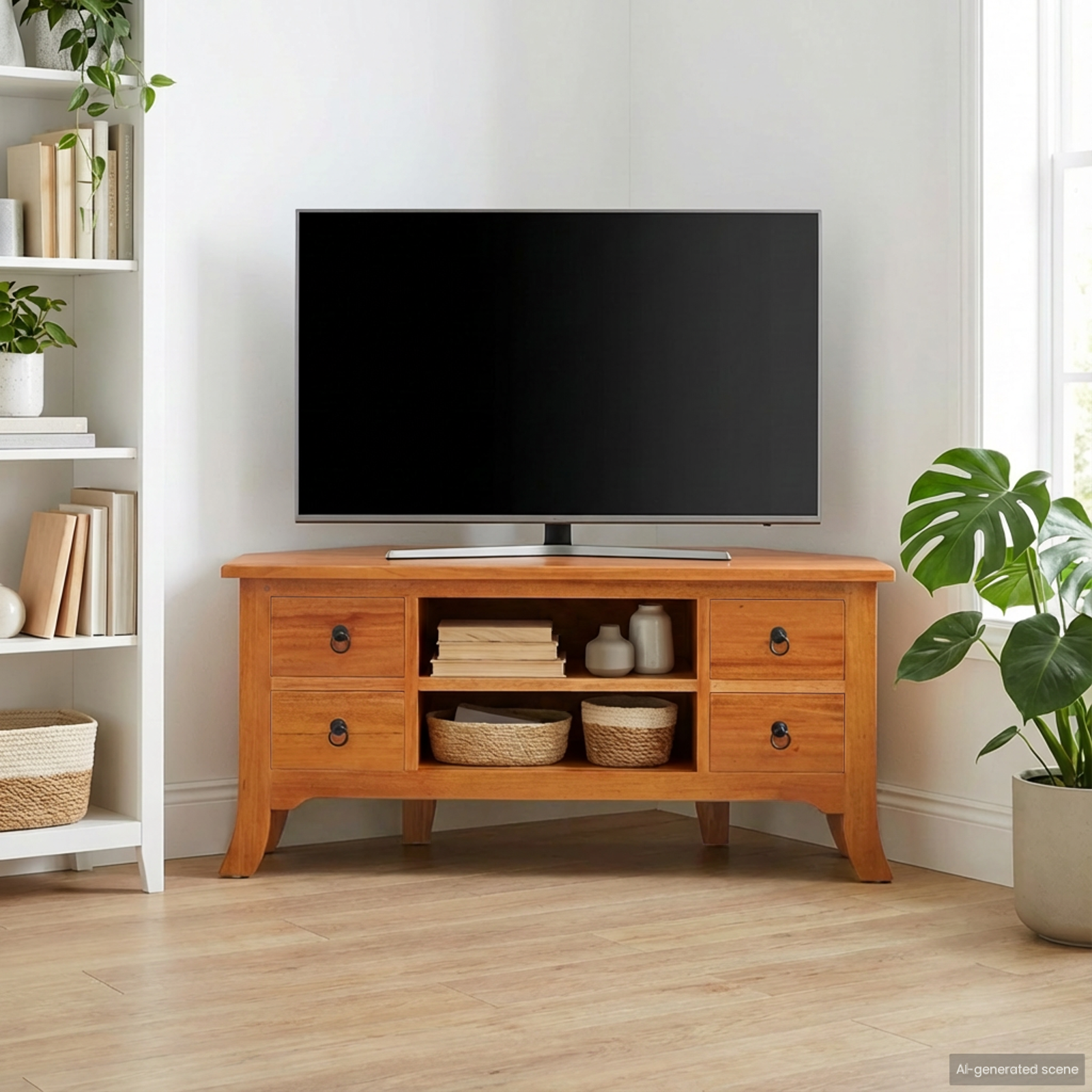 Televizora skapītis ar atvilktnēm dabīga 100 x 40,5 x 46 cm