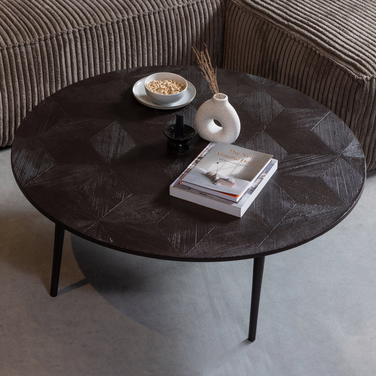 Kampinė sofa BEAN, dešinė, audinys, Mud