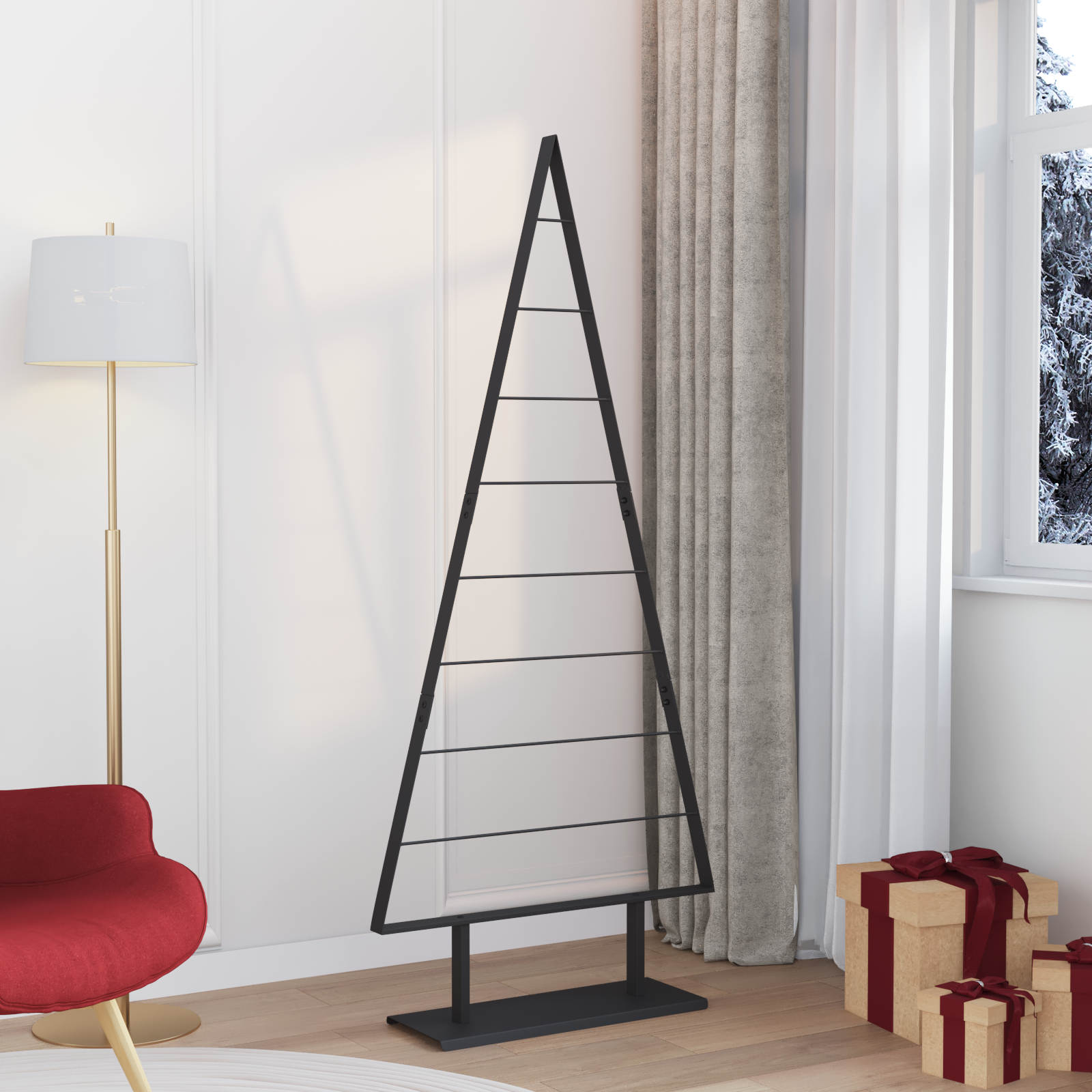 Metalinis Kalėdų medis s stovu Juoda 180 cm Plienas
