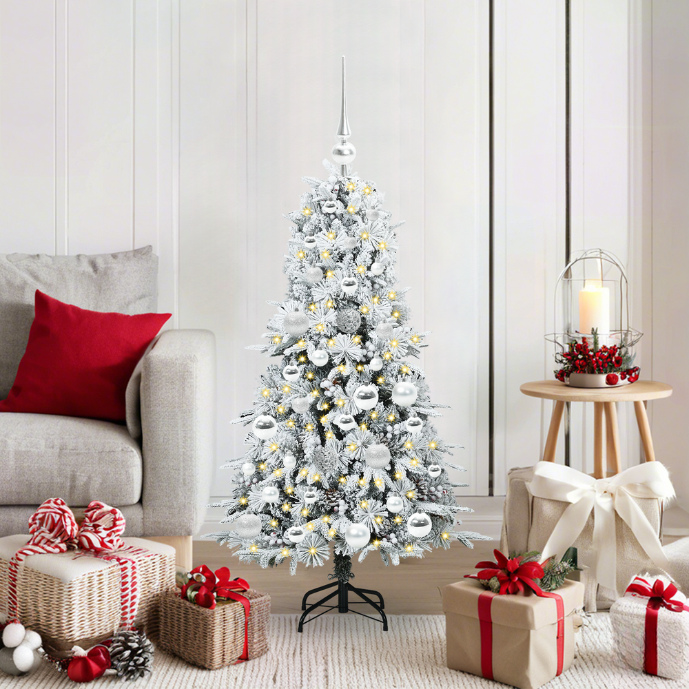 Artificial Folding Christmas Tree White 120 cm PE and PVC